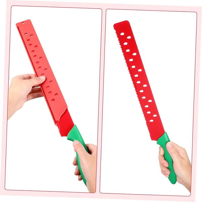 Unomor Stainless Steel Watermelon Slicer Knife Serrated Bread Cake Pizza Cutter Kitchen Tool - Image 3